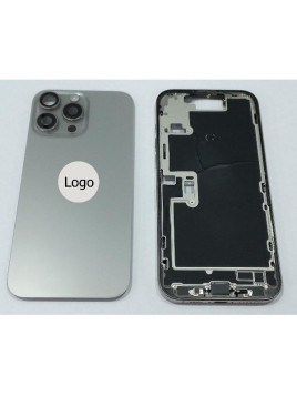 Set Tapa trasera o tapa bateria titanio iPhone 16 Pro Max con carcasa central y componentes Remanufacturada Grado A