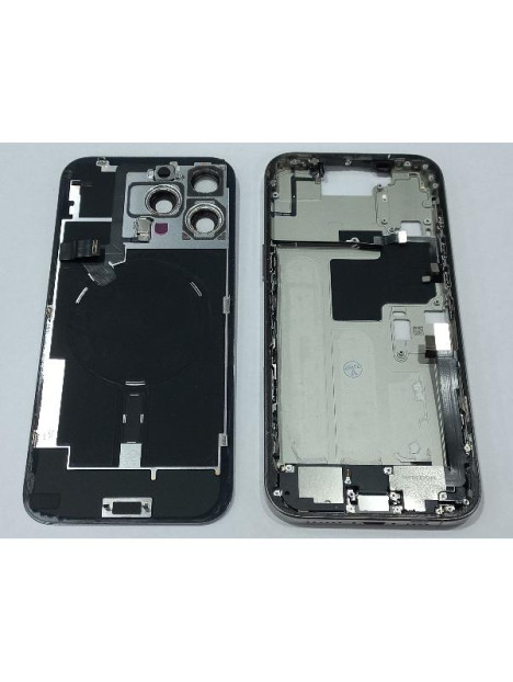 Set Tapa trasera o tapa bateria titanio iPhone 16 Pro Max con carcasa central y componentes Remanufacturada Grado A