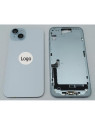 Set Tapa trasera o tapa bateria azul iPhone 15 Plus con carcasa central y componentes Remanufacturada Grado A