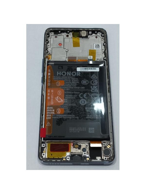 Pantalla para Honor X50 mas tactil negro con marco plata y bateria 0235AGJH Service Pack