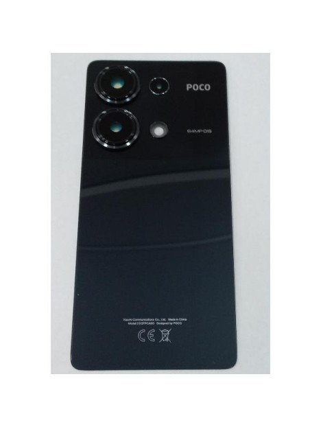 Tapa trasera o tapa bateria negra para Xiaomi Poco M6 Pro 4G 5600070NN6P00 Service Pack