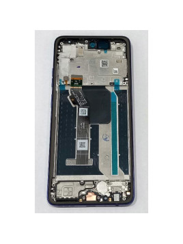 Pantalla para Motorola Moto G56 5G mas tactil negro con marco azul calidad premium