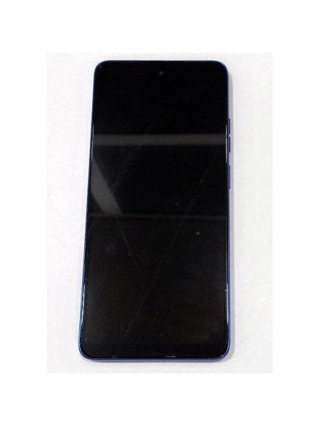 Pantalla para Motorola Moto G56 5G mas tactil negro con marco azul calidad premium