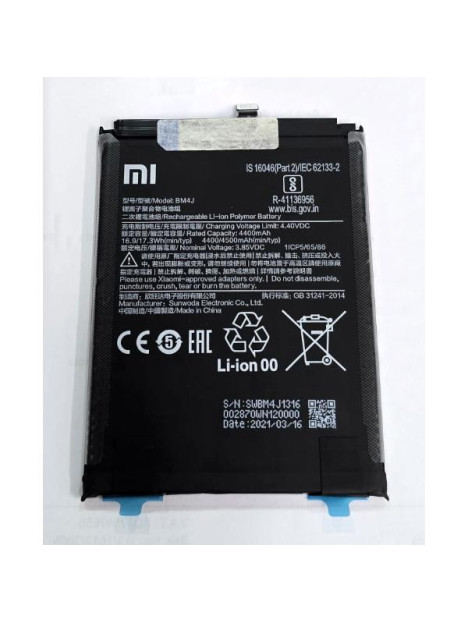 Bateria BM4J 4400mAh para Xiaomi Redmi Note 8 Pro 46BM4JA030H8 Service Pack