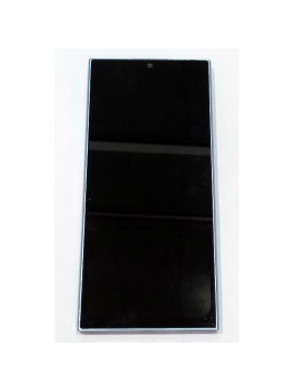 Pantalla para Oukitel C62 mas tactil negro con marco azul calidad premium