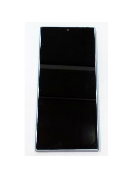 Pantalla para Oukitel C62 mas tactil negro con marco azul calidad premium