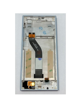 Pantalla para Oukitel C62 mas tactil negro con marco azul calidad premium