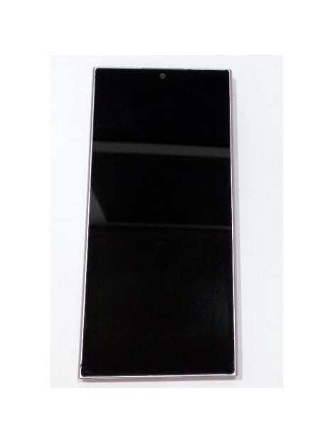 Pantalla para Oukitel C62 mas tactil negro con marco morado calidad premium