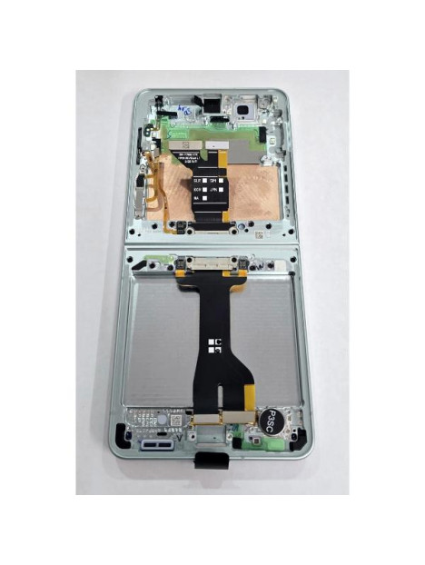 Pantalla para Samsung Galaxy Z Flip 7 SM-F766 mas tactil negro marco verde claro GH82-37581E Service Pack