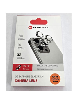 Cristales de camara mas cubiertas plata para iPhone 17 Pro A3256 iPhone 17 Pro Max A3257 Forcell premium