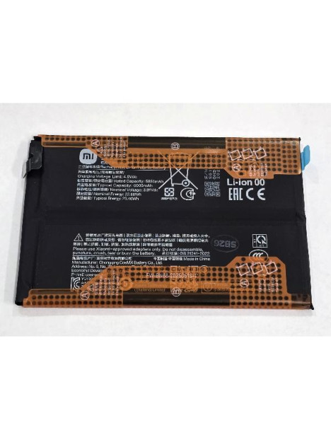 Bateria BN68 6000 mAh para Xiaomi Redmi 15C 4G Xiaomi Redmi 15C 5G 1330101000254B Service Pack