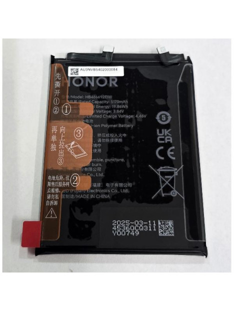 Bateria HB486692EIW 5170mAh para Honor 400 DNY-NX9 0235APPJ Service Pack