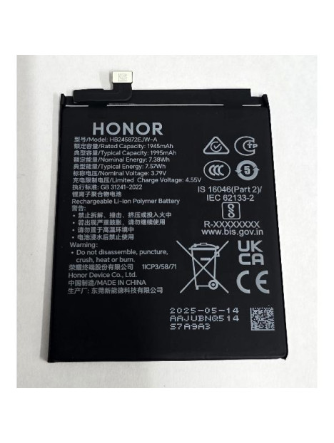 Bateria HB245872EJW-A 1995mAh para Honor Magic V5 0235AQBM Service Pack