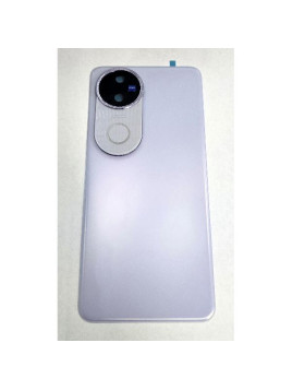 Tapa trasera o tapa bateria morada para Vivo V50 5G con cubierta de camara