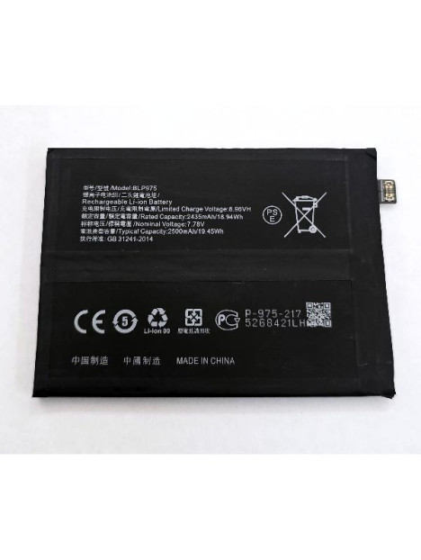 Bateria BLP975 2500mAh para Oppo Reno 11 F 5G Oppo F25 Pro 5G calidad premium