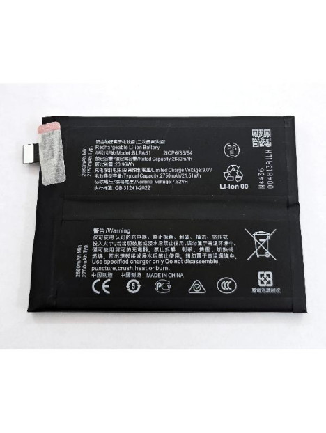 Bateria BLPA51 2750mAh para Oppo A79 5G Oppo A2 5G calidad premium