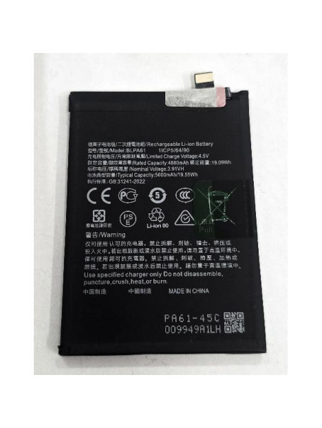 Bateria BLPA61 5000mAh para Oppo Reno 12F 5G F27 Pro Plus 5G Realme 13 Pro 5G 13 Pro Plus 5G calidad premium