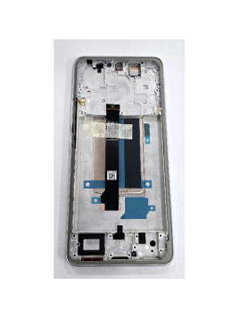 Pantalla para Xiaomi Redmi Note 13 Pro Plus 5G mas tactil negro con marco blanco 560001N16U00 Service Pack