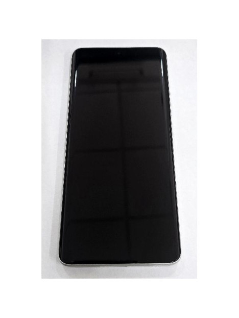 Pantalla para Xiaomi Redmi Note 13 Pro Plus 5G mas tactil negro con marco blanco 560001N16U00 Service Pack