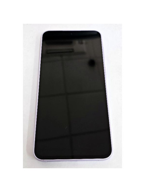 Pantalla para Samsung Galaxy A37 SM-A376 mas tactil negro con marco morado GH82-39232D Service Pack