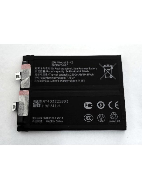 Bateria B-X3 2500x2mAh para Vivo iQOO 11 5G V2243A calidad premium