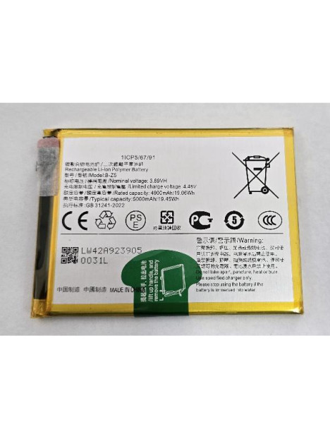 Batería B-Z5 5000mAh para Vivo Y36 4G Y36 5G Y27 4G Y27 5G Y27s Y78 5G V2247 V2302 V2322 calidad premium