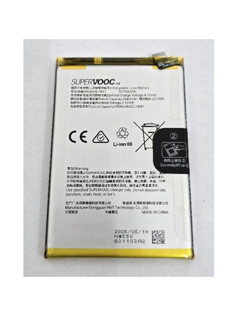 Bateria BLPB97 5800mAh para Oppo Reno13 F 5G Oppo Reno13 FS CPH2699 621035000217 Service Pack