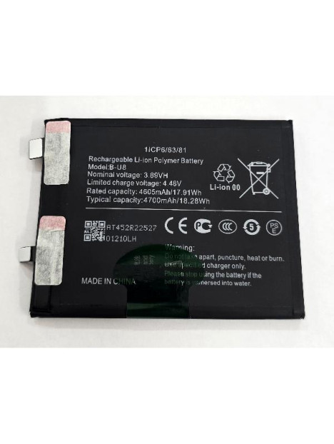 Bateria B-U8 4700mAh para Vivo T1 Pro 5G V2151 Vivo iQOO Z6 Pro 5G I2126 calidad premium