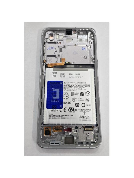 Pantalla para Samsung Galaxy S24 FE SM-S721B mas tactil negro marco plata GH82-35849B Service Pack
