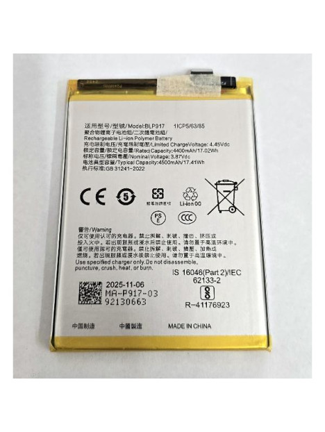 Bateria BLP917 4500mAh para OPPO Reno7 A CPH2353 OPPO Reno9 A CPH2523 calidad premium