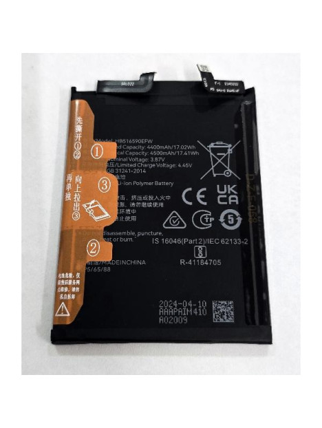 Bateria HB516590EFW 4500mAh para Honor 70 Pro SDY-AN00 Honor 70 Pro Plus HPB-AN00 calidad premium