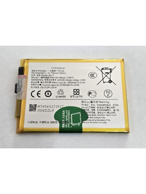 Bateria BA10 5000mAh para Vivo Y17s V2310 Vivo Y28 5G V2315 Vivo Y36m 5G V2318A calidad premium