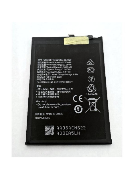 Bateria HB526694EHW 5800mAh para Honor X9b 5G ALI-NX1 Magic6 Lite 5G ALI-NX3 Honor X50 5G ALI-AN00 calidad premium