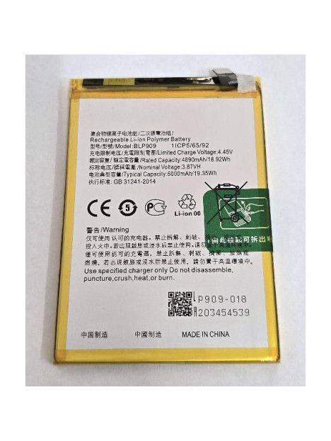Bateria BLP909 para Realme 9 5G RMX3474 5000 mAh calidad premium