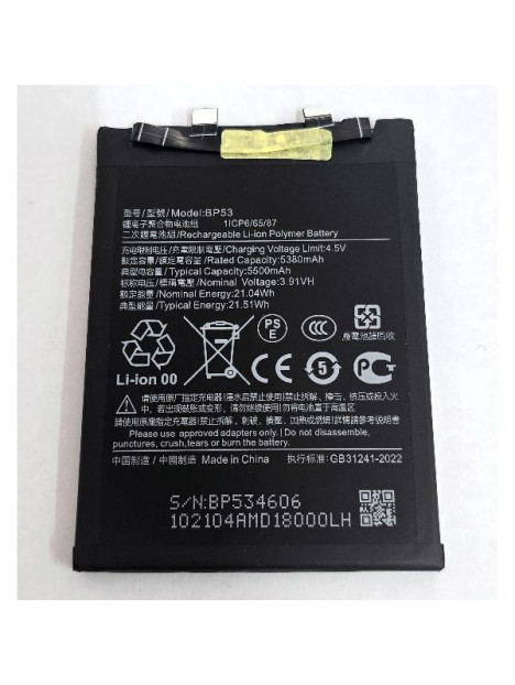 Bateria BP53 para Xiaomi Redmi K70 Ultra Redmi K70 Extreme Edition 2407FRK8EC 5500 mAh calidad premium