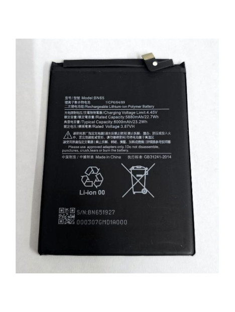 Bateria BN65 6000 mAh para Xiaomi calidad premium