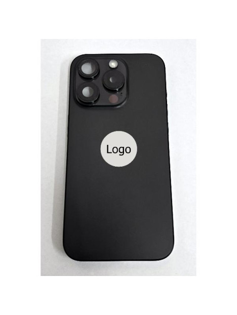 Tapa trasera o tapa bateria negra para iPhone 15 Pro mas carcasa central y componentes Remanufacturada Grado A