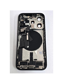 Tapa trasera o tapa bateria negra para iPhone 15 Pro mas carcasa central y componentes Remanufacturada Grado A