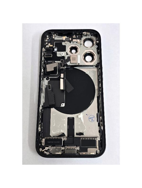Tapa trasera o tapa bateria negra para iPhone 15 Pro mas carcasa central y componentes Remanufacturada Grado A