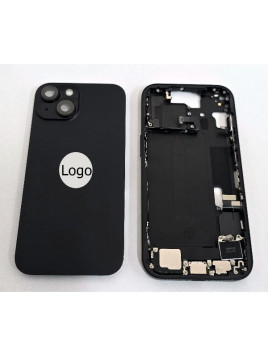 Tapa trasera o tapa bateria negra para iPhone 15 mas carcasa central y componentes Remanufacturada Grado A