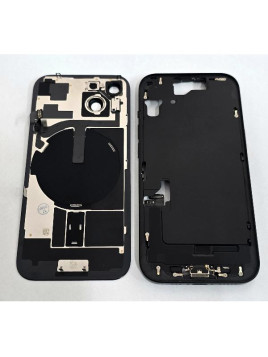 Tapa trasera o tapa bateria negra para iPhone 15 mas carcasa central y componentes Remanufacturada Grado A