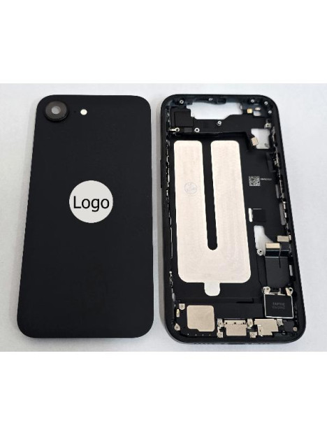 Tapa trasera o tapa bateria negra para iPhone 16e mas carcasa central y componentes Remanufacturada Grado A