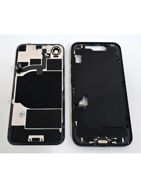 Tapa trasera o tapa bateria negra para iPhone 16e mas carcasa central y componentes Remanufacturada Grado A