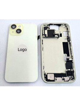Tapa trasera o tapa bateria amarilla para iPhone 15 mas carcasa central y componentes Remanufacturada Grado A
