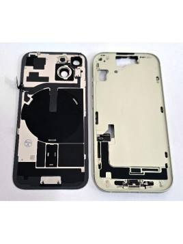 Tapa trasera o tapa bateria amarilla para iPhone 15 mas carcasa central y componentes Remanufacturada Grado A