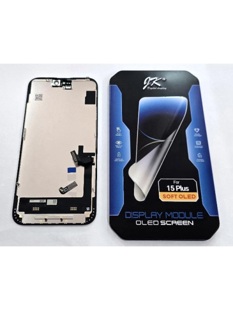 Pantalla JK para iPhone 15 Plus A3094 A2847 A3093 A3096 mas tactil negro JK-YU0670-F6B calidad Soft Oled