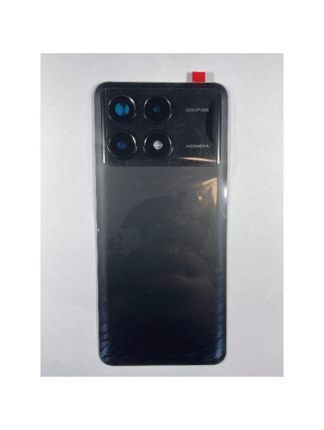 Tapa trasera o tapa bateria CSL negra para Xiaomi Poco F6 5G con cubierta de camara
