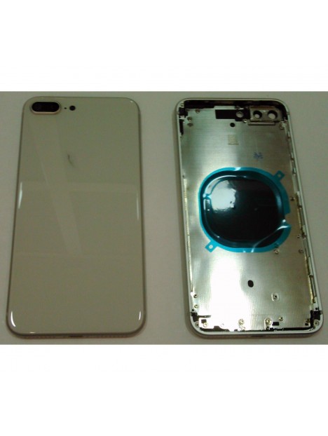 IPhone 8 Plus A1864 A1897 A1898 carcasa central o marco + tapa trasera o tapa bateria blanca