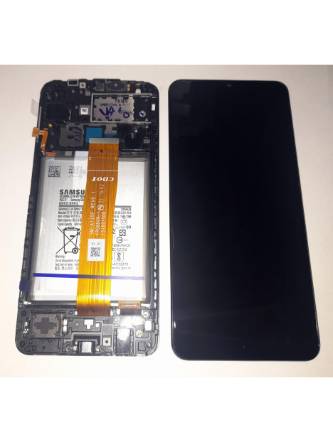 Pantalla lcd para Samsung A12 SM-A125F GH82-24709A mas tactil negro mas marco negro Service Pack Premium