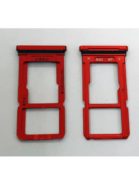 Soporte o bandeja dual sim roja para Oppo R15 calidad premium